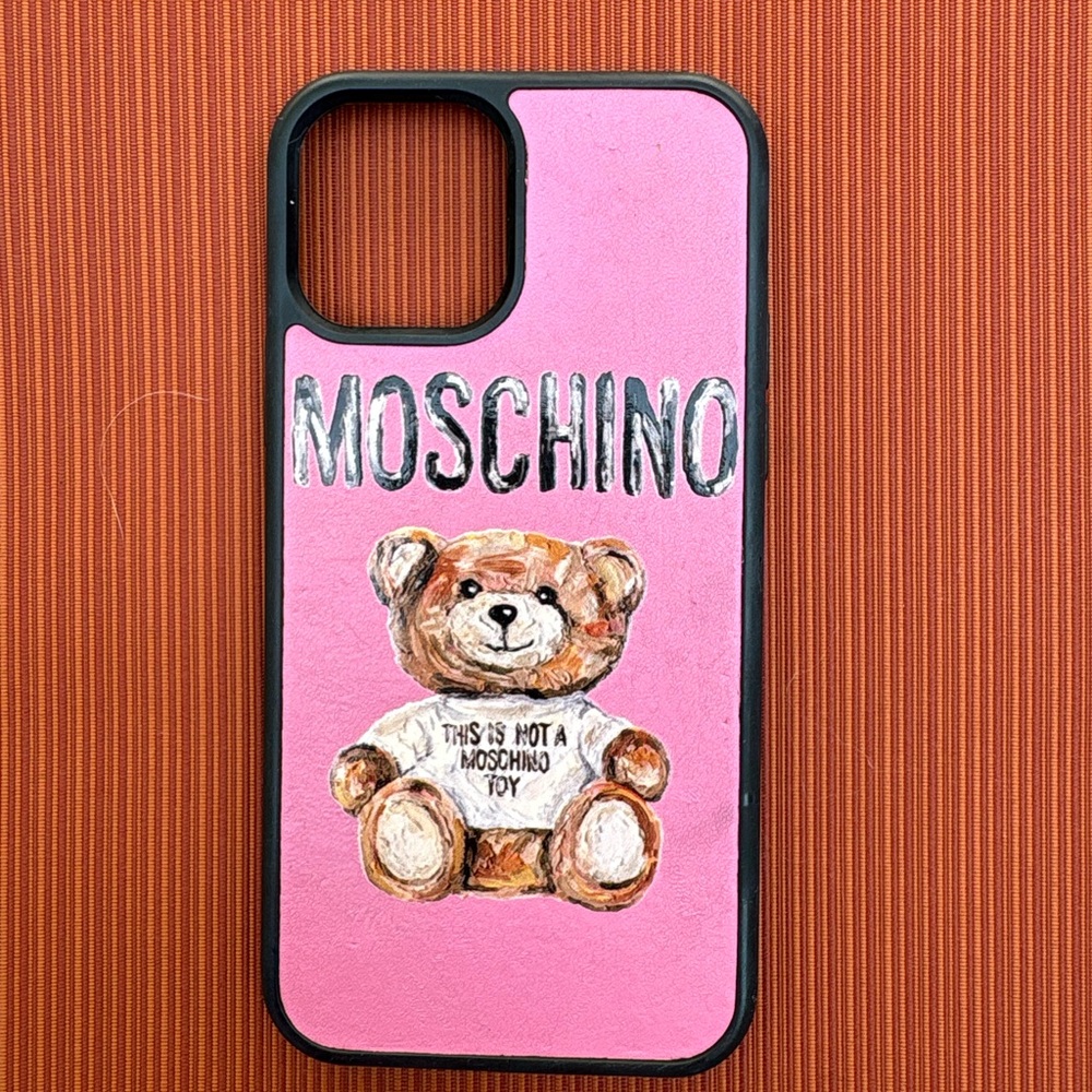 Moschino Pink Teddy Bear iPhone 12 case